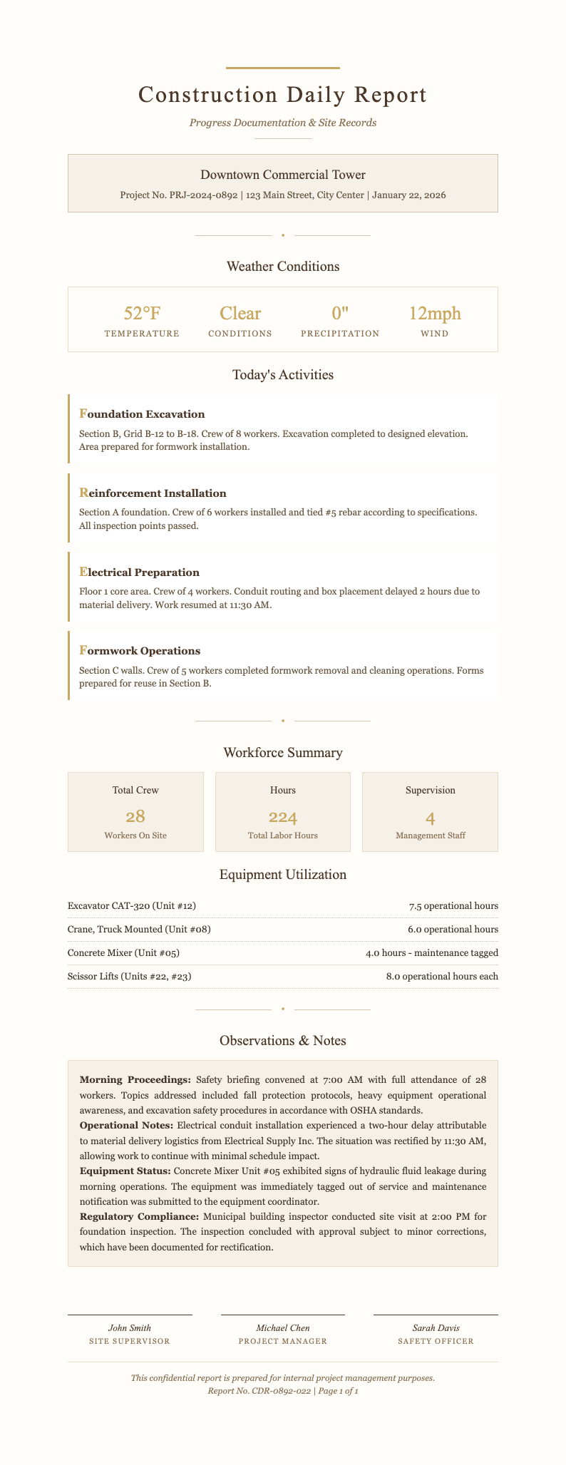 Elegant sophisticated construction report